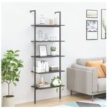  Naslanjajuća polica s 5 razine crna 64x35x185 cm | shoptok.hr