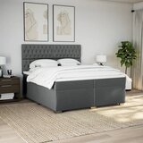  Krevet s oprugama i madracem tamnosivi 200 x 200 cm od tkanine | shoptok.hr