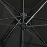  Konzolni suncobran sa šipkom i LED svjetlima 250 cm crni | shoptok.hr