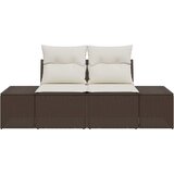  Vrtni kauč s jastukom Smeđa 184 x 62 x 69 cm poliratan | shoptok.hr