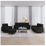 vidaXL 4-dijelni set sofa s jastucima crni od tkanine Cijene