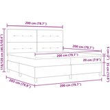  s opruga kutije s LED trakama Crna 200 x 200 cm tkanina | shoptok.hr