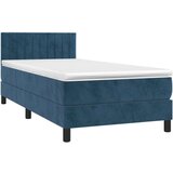  Krevet box spring s madracem LED tamnoplavi 90x200 cm baršun | shoptok.hr