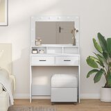 vidaXL Bijela Drvo, Staklo, Metal 79 x 41 x 135 cm Toaletna jedinica Cijene