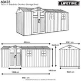 Lifetime Idaho | Plastična vrtna kućica s podom | Tamno siva | 2x5 m | shoptok.hr