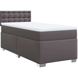vidaXL Box spring postelja z vzmetnico siva 90x190 cm umetno usnje, (21321526) | Shoptok.si