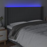  LED uzglavlje tamnosivo 183 x 16 x 118/128 cm od tkanine | shoptok.hr