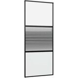 vidaXL Drsna vrata Črna 90 x 205 cm Kaljeno steklo in aluminij Cene