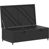  Set vanjskih sofa 4 pcs Crna i krem-bijela Poliratan i Akacija | shoptok.hr