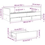  Dnevni krevet s ladicama bez madraca boja hrasta 90x200 cm | shoptok.hr