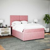  Krevet s oprugama i madracem ružičasti 140x190 cm baršunasti | shoptok.hr