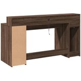 Radni stol s LED svjetlima smeđa boja hrasta 160x55x91cm drveni | shoptok.hr