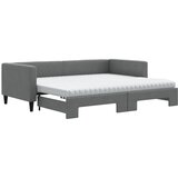 vidaXL Izvlečna dnevna postelja z vzmetnicami tm. siva 90x200 cm blago, (20787933) Cene