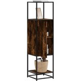vidaXL Visoka omara dimljen hrast 35,5x35x139 cm inž. les in kovina Cene