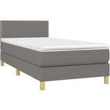  Box spring postelja z vzmetnico temno siva 90x200 cm blago, (20723284) | Shoptok.si