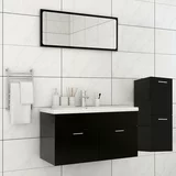  Komplet kopalniškega pohištva črne barve iverna plošča, (20909351)