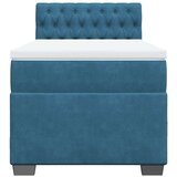 Box spring krevet s madracem tamnoplavi 90x190 cm baršunasti | shoptok.hr