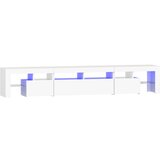 Maison Chic TV omarica - TV stojalo - Televizijska omarica z LED lučkami bela 230x36,5x40 cm, (21701070) Cene