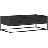 vidaXL Klubska mizica črna 100x50x35 cm inženirski les in kovina | Shoptok.si