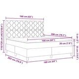 Box Postelja z vzmetnico z vzglavjem Svetlo siva 160 x 200 cm blago, (5000125748) | Shoptok.si