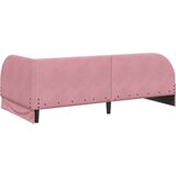 vidaXL Kotna postelja z vzglavjem Roza 90 cm x 190 cm blago | Shoptok.si