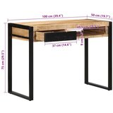 vidaXL Radni stol 100x50x75 cm Puno grubo drvo Mango | shoptok.hr