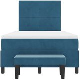 Box spring krevet Tamno plava 120 x 200 cm Baršun - Tamno plava 120 x 200 cm S gumbima | shoptok.hr