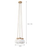  Visilica na sajli LOOMIS 3xE27/15W/230V 130 cm bež/hrast | Eponuda.com