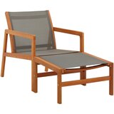 Maison Chic Vrtni Stoli - Stol za vrt s podnožnikom siv evkaliptusov les in tekstil JS694, (21877226) | Shoptok.si