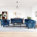  3-dijelni set sofa plavi od tkanine | shoptok.hr