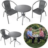  Set vrtnog namještaja: stol + 2 stolice od tehnoratana, sive boje | shoptok.hr