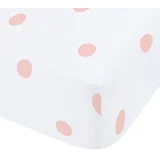 Bijela/ružičasta flanelska plahta s gumom 135x190 cm Polka Dot –