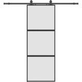  Klizna vrata s priborom crna 76 x 205 cm kaljeno staklo | shoptok.hr