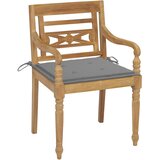 The Living Store Batavia stoli 2 kosa s sivimi blazinami trdna tikovina - Vrtni Stol, (21461525) | Shoptok.si