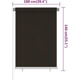  Vanjska roleta za zamračivanje 100 x 140 cm smeđa HDPE | shoptok.hr