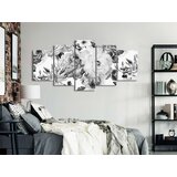  Slika - Rose Composition (5 Parts) Wide Black and White 100x50 | shoptok.hr