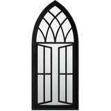  Vrtno ogledalo crno 70 x 30 cm željezno za vanjsku upotrebu | shoptok.hr