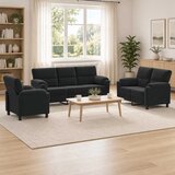  Set sofe 3 pcs Crna Baršun - Crna 1-sjedalo + 2-sjedalo (120 cm) + 3-sjedalo Cijene