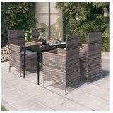  5-dijelni vrtni blagovaonski set s jastucima sivi | shoptok.hr