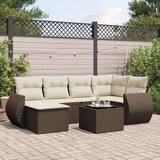 vidaXL 7-dijelni set vrtnih sofa od poliratana s jastucima smeđi | shoptok.hr