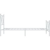 vidaXL Kovinski posteljni okvir z vzglavjem in vznožjem bel 80x200 cm | Shoptok.si