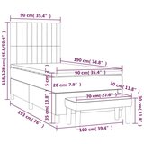  Box spring postelja z vzmetnico temno siva 90x190 cm blago, (20791310) | Shoptok.si