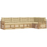 vidaXL Zunanja garnitura za sedenje 6 pcs Bela in bež Poliester, (5000281757) | Shoptok.si