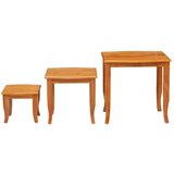  Nesting bočni stolovi 3 pcs Prirodna Čvrsto mahagonijsko drvo | shoptok.hr