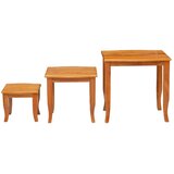  Nesting stranske mize 3 pcs Naravna Masivni mahagonijev les, (5000201823) | Shoptok.si