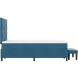 Box Postelja z vzmetnico z vzmetnico Temno modra 120 x 190 cm Žamet, (5000128472) | Shoptok.si