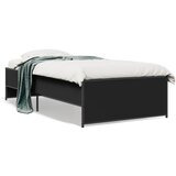 Maison Chic Posteljni okvir - Enojna postelja - Postelja za odrasle črn 75x190 cm inženirski les in kovina-J13907, (21775769) | Shoptok.si