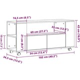 vidaXL TV ormarić s kotačićima Artisan hrast 102x34,5x43 cm | shoptok.hr