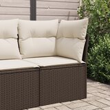Maison Chic Vrtni kotni kavč - Zunanji kavč z blazinami rjav poli ratan, (22040619) | Shoptok.si