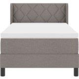 Box Postelja z vzmetnico z vzmetnico Taupe 200 x 100 cm Poliester, (5000128526) | Shoptok.si